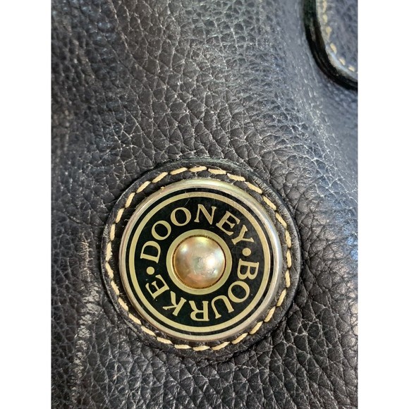 DOONEY & BOURKE Leather Black Bowler Pebble Handbag Purse Vtg - Picture 16 of 16